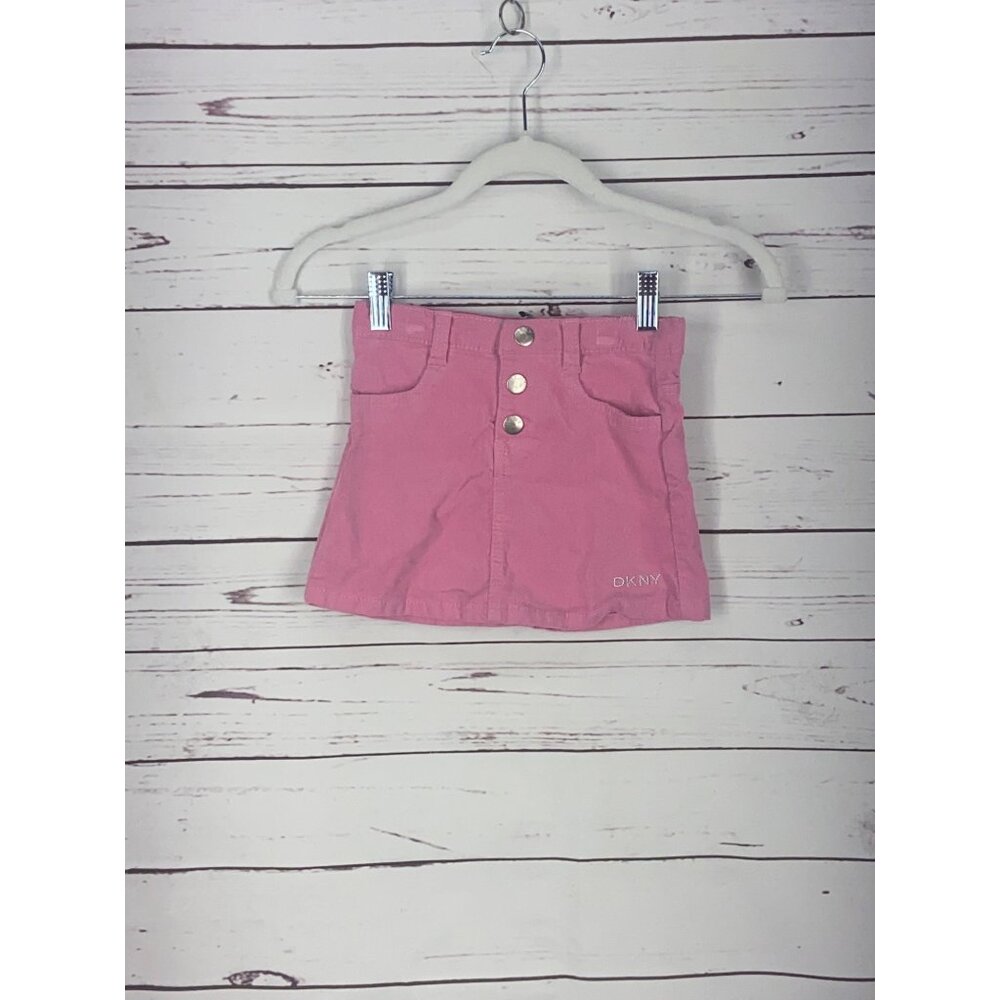 DKNY Toddler Girl Mini Skirt Pink SCorduroy Adj. Waist Sz: 3T